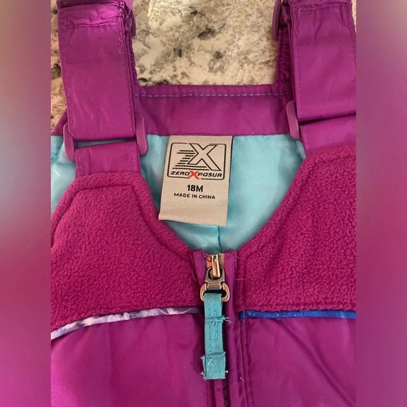 ZeroXposur Girl’s 18 Months Galaxy Winter Puffer Jacket Matching Snow Bib Set - Picture 9 of 11